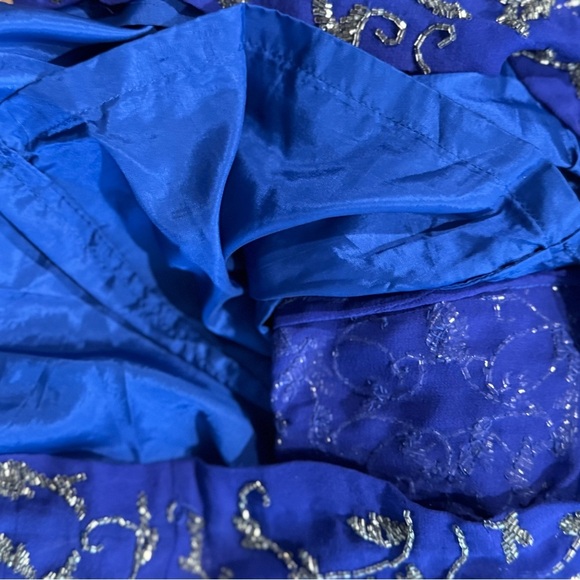 Niteline 100% Silk 1980’s Blue Beaded Dress - Picture 14 of 16